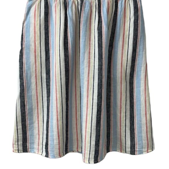 a.n.a Women's Chambray Striped Paperbag Waist Linen Skirt Coastal Grandma 12 - Picture 8 of 11